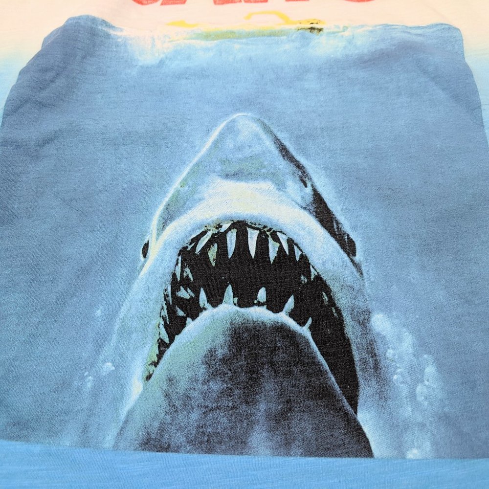 Jaws Movie Blue White Graphic Tank SZ S - Picture 4 of 6